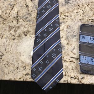 Louis Vuitton tie and pocket square